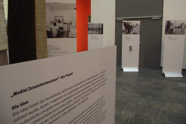 Foto von der aufgebauten Ausstellung